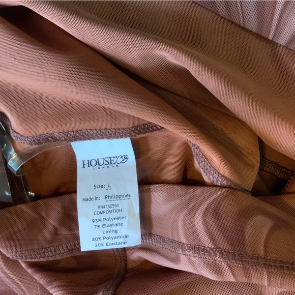 HOUSE OF CB VIOLET BROWN SWIRL LEGGINGS- SIZE L - Picture 4 of 5